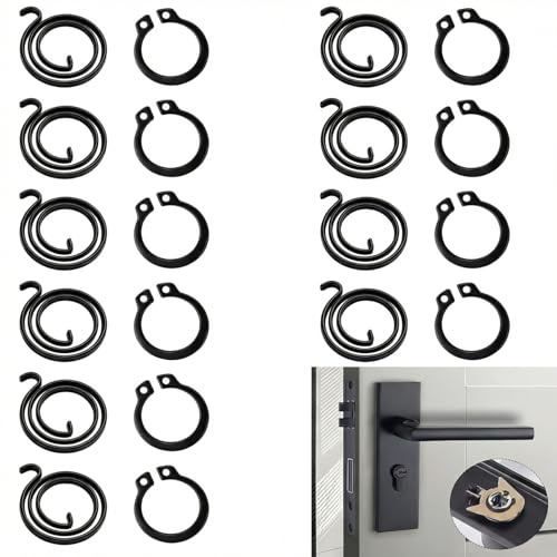 10Pack Universal Hardware Door Handle Spring Replacement DIY Repair Kit Installation Door Lock Internal Repair Set 2 Turn 2mm Thick coils Plus with Circlips for Repairing Sagging Door Latch Used
