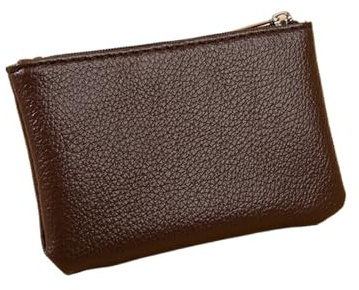 DHYUACN Münztasche 3 Stücke Frauen Kleine Geldbörse for Damen Reißverschluss Kartengeldbeutel Schlüsselaufbewahrungstasche PU Kurze Brieftasche Weibliche(Coffee)
