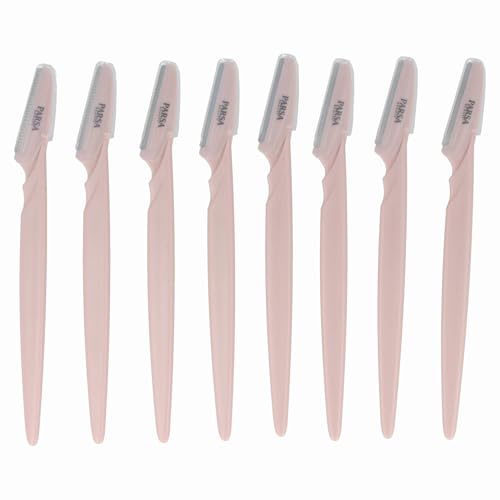 PARSA Beauty Augenbrauentrimmer Set, Grau | Präzises Formen & Entfernen Feiner Härchen, 8 Stück, Praktisches Vorratsset, Einfache Handhabung, Vielseitig Einsetzbar