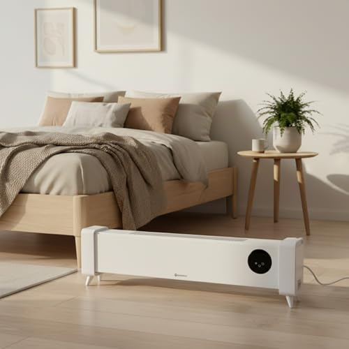 M Mimotec – Radiador Convector Eléctrico White Guanx 2200W, Resistente a Salpicaduras de Agua IPX4, Silencioso 0 dB, con Control Remoto, Pantalla LED, Bloqueo Infantil y Termostato Regulable