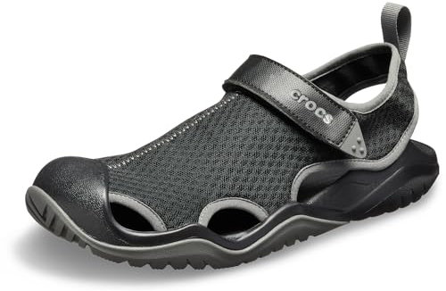 Crocs Uomo Swiftwater Mesh Deck Sandal M Sandalo, Black, 41/42 EU