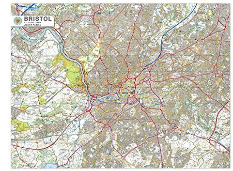 1000 Piece Jigsaw Puzzle for Adults Bristol City Map detailed with all Local Roads