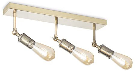 Home Sweet Home Vintage LED Deckenleuchte | Spy | 40.7/15/20.7cm | Messing | Deckenstrahler 3 Flammig | Metall | Dimmbar | inkl. LED-Leuchtmittel | E27 | 4W | 330lm | warmweißes Licht