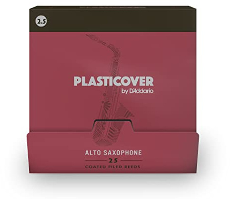D’Addario Woodwinds - Plasticover Alto Sax Reeds - Alto Saxophone Reeds - Strength 2.5-25-pack