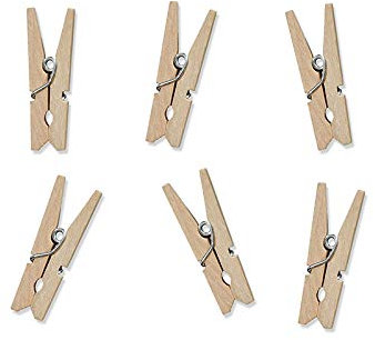 Mini Pinces A Linge en Bois I 3 cm PartyDeco Petites Décorations I 20 Pièces pour Mariage Noël St Valentin I Vintage Photo Loisir Créatif