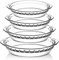 4 Packs Glass Pie Plates, MCIRCO Deep Pie Pans Set (7/8/9/10), Pie Baking Dishes with Handles for Baking and Serving, Clear