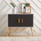 Warmiehomy TV Unit TV Stand Cabinet with Wooden Handle, 80L x 40W x 71.5Hcm Wooden Storage Cabinet for Living Room Bedroom Hallway Office, White & Grey