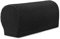 YSLJW Armlehnenbezüge, Jacquard Elastische Waschbar Couch Armlehnenschoner Armlehnenbezug Für Sessel Sofa (Schwarz,2 Pcs)