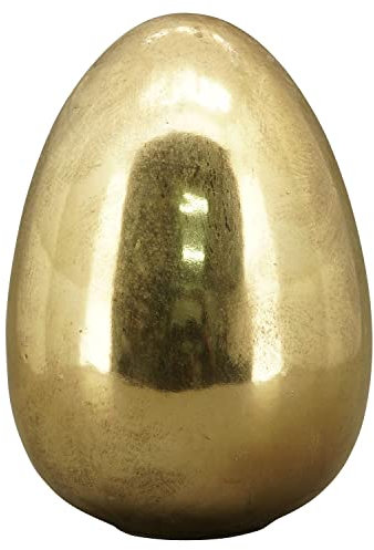 dekoratives frühlingshaftes Deko-Ei Oster-Ei Keramik gold antik Finish (1 x groß)