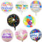 ZOOMPIL Folienballon Happy Birthday, Runde Geburtstags Folienballons 8 Stücke, Geburtstagsballondekoration mit Buntem Muster, Luftballons für Party Dekoration Geburtstag