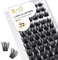 BQ Lash Einzelne Wimpern 72 Clusters Farbige Wimpern Einzeln zu Hause Cluster Lashes B06 B01 B02 B09 Schwarz Wimpern für DIY Wimpernverlängerung DIY Wimpernbüschel (B06,D-8-16MIX)