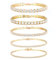 Dochais 5 Stück Tennis Armband Damen Gold, Diamant , Zirkonia, Glitzer Armband, Strass für Damen Frauen Mädchen Mutter Ehefrau Geschenk