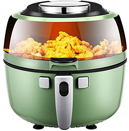 ANIFM Friggitrice ad Aria Friggitrice ad Aria da 6,5 Litri per Uso Domestico Automatica Intelligente Senza Olio Forno ad energia d'Aria Senza Fumo f (friggitrici ad Aria) (Verde 6,5 l) Comfortable