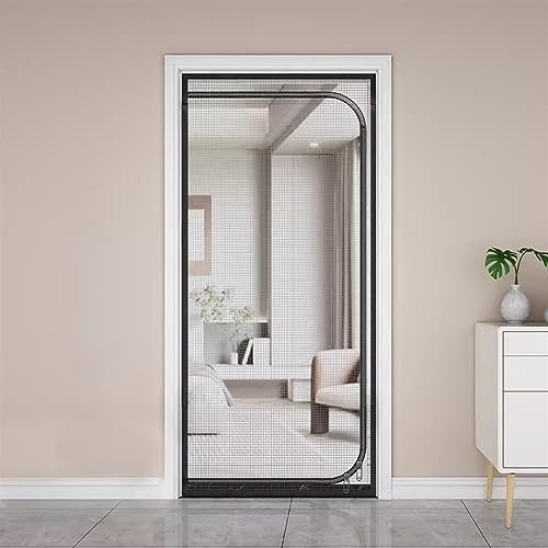 Liveinu Zanzariera Magnetica per Porte Cerniera Anti Zanzare Calamite Tenda Anti Zanzare Insetti per ideale per porte da balcone, cantine, terrazze, D Nero, 100x200cm