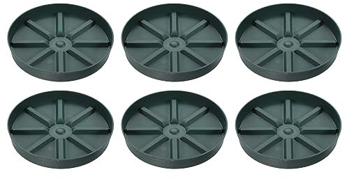 PATIKIL Plant Pot Saucers 7.5 Inch, 6 Pack Plastic Round Plant Pot Thicker Flower Drip Tray for Indoor Outdoor, Green