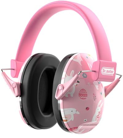 Dr.meter Cuffie Antirumore Bambini, Protezione Udito Cuffie Bambini Antirumore SNR 27dB Paraorecchie Cuffie dai 3 ai 16 Anni per Fuoco D'artificio Concerto Aereo Studiare Teatro Studio Tiro Blu Rosa