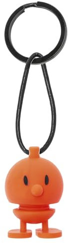 Hoptimist Schlüsselanhänger, Glücksbringer & Schlüsselring mit Bumble Silikon, Tolles Geschenk für Frauen, Männer und Kinder, Höhe 3 cm, Orange