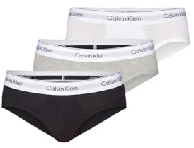 Calvin Klein, Men's, Hip Brief 3Pk 000NB3962A, Multi (Grey Heather, White, Black), S