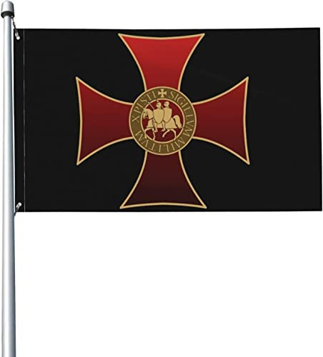Drapeaux De Jardin Chevalier Templier Bannière Jardin Imperméabiliser Drapeau Décoratif Couleurs Vives Bannière Extérieure Pour Balcon Festivals Fête 90x152cm