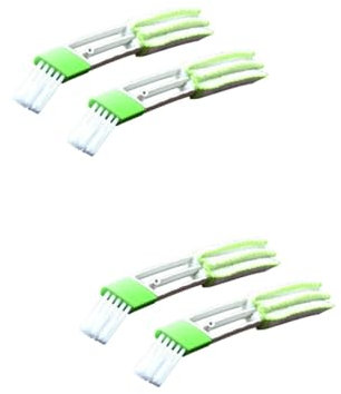 Healeved Lot de 2 Mini-Brosse en Nylon pour Nettoyage de Voiture Brosse de Nettoyage Amovible à Double Extrémité pour Climatiseur 2 Pièces