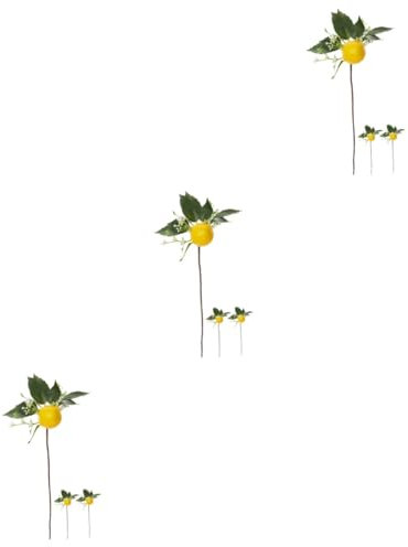 Ciieeo 9pcs Lifelike Lemon Branch Faux Lemon Stem Unique Napkin Buckle Wedding Birthday Decor