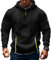 MEDUOLA Herren Kapuzenpullover Sweatshirt mit Reißverschluss Jungen und Herren Sweatshirt mit Reißverschluss Multifunktionelle Tasche Sweatshirt mit Kapuze Jogging Pullover XL,Schwarz