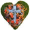 Grabschmuck Grabgesteck Moos Herz Grabaufleger Kreuz Totensonntag Allerheiligen
