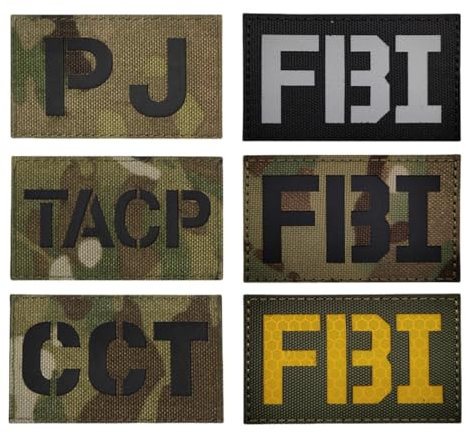 FBI Infrarot-Reflex-Patch, Nylon-Camouflage, taktisches Moral-Fertigkeitsabzeichen, passend für Weste, Helm, Uniform – 6 Stück