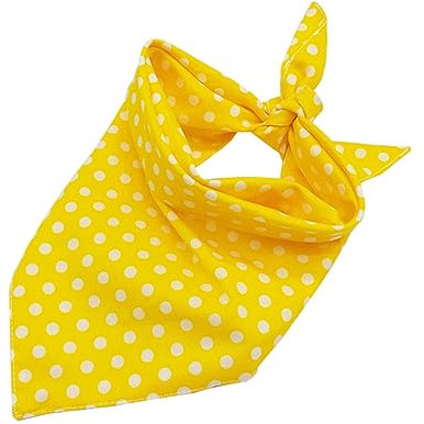 BELLIFFY Modisches Hundelätzchen Speichelhalstuch Aus Baumwolle Doppelseitig Gelb Gepunktet Für Saubere Hunde Haustier Zubehör Für Alltag Und Party