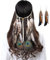 Bluelves 2PCS Teiliges Indianer Kopfschmuck Set, Damen Hippie Boho Indianer Stirnband, Böhmische Feder Ohrringe, Flechten Haar Band, Stirnband Zubehoer für Kostüm Indianer Damen