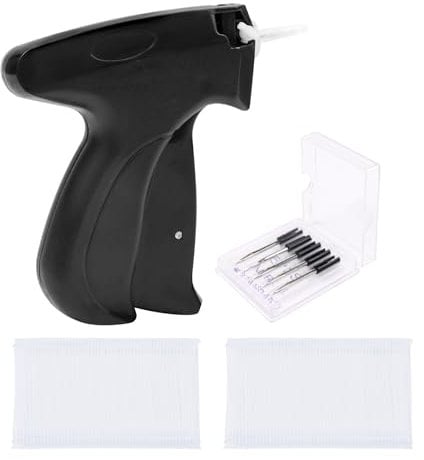 Etikettierpistol, Preisschilder mit 6 Ersatzstiften+5000 Heftfäden+1 Gebrauchsanweisung,Heftpistole,ABS Material Etikettiermaschine,Etikett Pistole für Preisschilder und Markenetiketten (Schwarz)