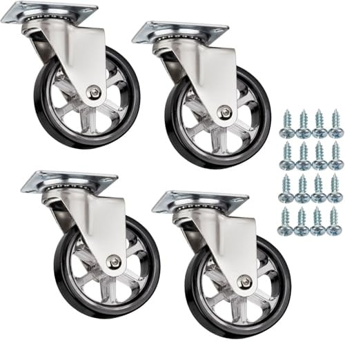 SOTECH 4 Stück Möbelrollen RAPID Ø 75 mm schwarz ohne Bremse | inkl. Schraubenset Belastbarkeit bis 140 kg (35 kg pro Transportrolle)