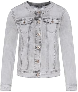 SOCCX Damen Jeansjacke JE:SSY Light Grey Printed XXXL