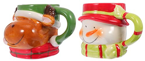 Ciieeo 2 Juegos Taza De Navidad Coffee Mug Tazas Navideñas Hombre Cumpleanos Christmas Christmas Mug Taza De Café Taza De Agua Decorativa Taza Delicada Cerámica 2 Piezas * 2