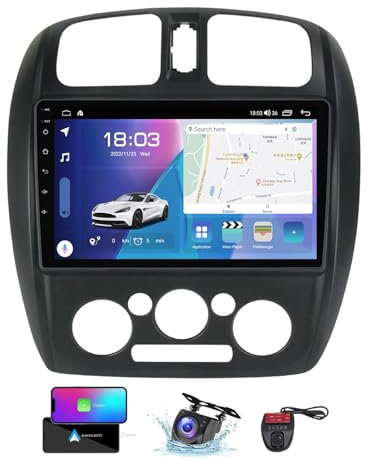 Android 13 Double DIN GPS Car Radio für Mazda 323 BJ 2000-2003 mit Carplay Android Auto 9 Zoll HD Touchscreen FM RDS DAB+ Autoradio Bluetooth 5.0 WiFi GPS SWC + DVR Camera(NF-3)