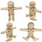 SEABABOO Holzfiguren Zum Bemalen Figuren Holz Klein Holzfiguren 4 Stück 8Cm Holzpüppchen Holzmännchen Klein Unvollendete Holzfiguren Holz Figuren für Diy Bemalen Basteln