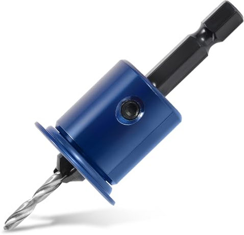 ColumPRO Broca avellanadora HSS de 3.0 x 8 para madera, con tope de profundidad y vástago hexagonal de liberación rápida de 1/4 pulgadas, acero de alta velocidad para carpintería precisa