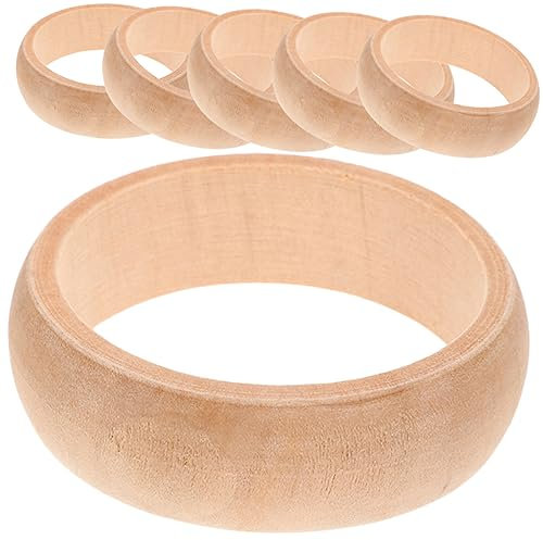 Angoily 6 Stück Armbänder Aus Holz Kreis Klein Kunst Für Geformt Material Zur Schmuckherstellung Natürlicher Armreif Holzhandwerk Armreif Aus Holz Leerer Armreif Eukalyptus