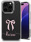 AIGAT Personalised Phone Case for iPhone 13 - Clear Soft Gel Custom Cover Beautiful Girly Bow and Heart Design Individual Style Initials Name Text - Name