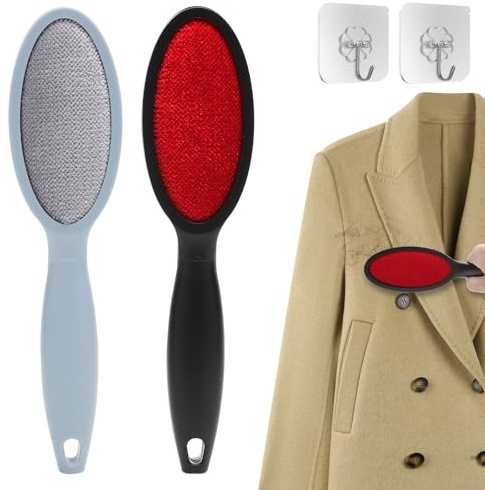 KQDRAVINE 2 Kleiderbürste Fusselbürste Tierhaare, Doppelseitige Veloursbürste, Reise Fusselbürste, Fusselentferner Kleidung Für Kleidung, Polstermöbel, Autositzbezüge, Decken, Tierhaare