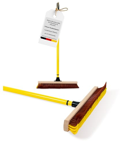 Fritze® Krallenbesen Werkstatt & Industrie mit Teleskopstiel | Teleskopstiel 80 bis 140 cm, für groben und feinen Schmutz auf vielen Oberflächen, Made in Germany