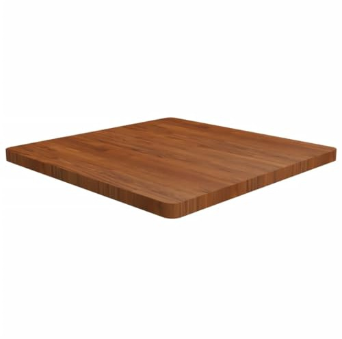 QJBSAVVA Tischplatte Eiche Massivholz 80x80x4 cm Dunkelbraun Tischplatte Outdoor & Indoor für Couchtisch Bistro Küche Arbeitsplatte für Wohnzimmer Esszimmer Gastro