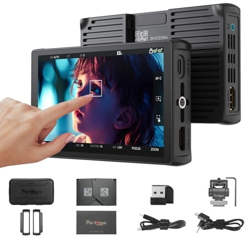 Portkeys LH5C 5,4 Monitor da Campo 4K HDMI Input, Camera Control Touch to Focus per FX3/FX30/A6700/A7S III/A7M IV, R5/6/7/8, GH6/BGH1/S5, 3D LUT Waveform Focus Peaking Monitor Esterno Fotocamera