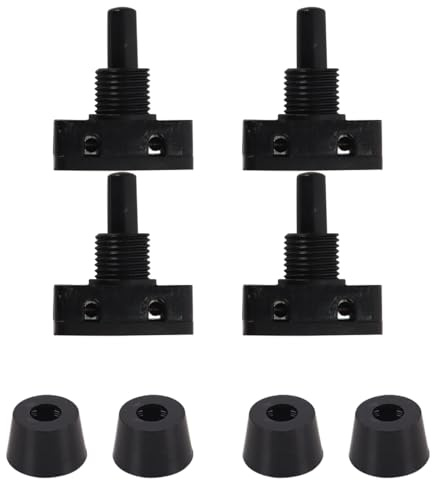 Gutol 4 unidades de interruptor de botón pulsador miniatura de 250 V y 10 A, control de encendido/apagado mediante botón pulsador para lámpara/luz/bombilla de escritorio (negro)