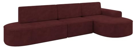 ALTDECOR Ecksofa mit Schlaffunktion L-Form MARI-L2-S 368X167X85 - Bordeauxrot