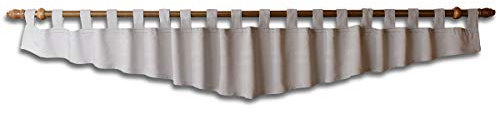 Querbehang Hetty grau unifarben | Deko-Behang aus hochwertigem Webstoff mit Schlaufen | gepflegt-rustikaler Landhaus-Stil für Küche, Esszimmer, Gästewohnung, Kaminzimmer H x B 40 x 300 cm