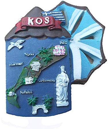 Kos Greece 3D Windmill Shape Fridge Magnet,Home & kitchen Decoration Magnetic Sticker Kos Greece Refrigerator Magnet Travel Souvenir Gift and Collection