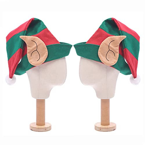 Toyvian Weihnachtsmütze Elf Mütze mit Clown Ohr Hüte Nikolausmütze Weihnachtshüte Weihnachtsschmuck Xmas Party Deko für Kinder Erwachsene Weihnachten Kostüm Zubehör