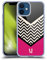 Head Case Designs Black Colour Block Chevron Soft Gel Case [Military Grade Protection] Compatible With Apple iPhone 12 Mini