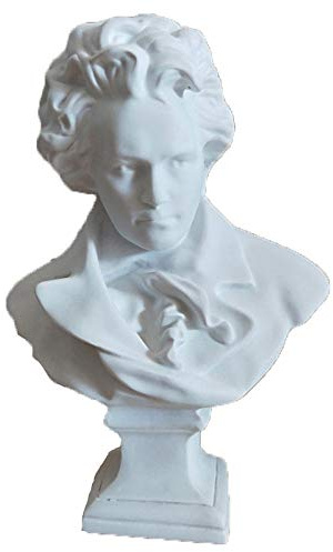 YGAKX Statuen für Wohnkultur Kunst 15 cm Harzimitation Gips Trompete Musiker Beethoven Büste Charakterskulptur O